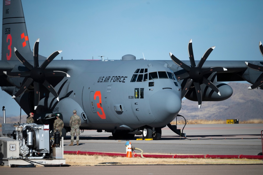 Cowboy Guard and the California Air National Guard conduct MAFFS training in Arizona