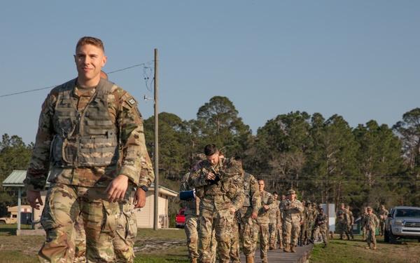 Walking into Water Survival Competition at Best Warrior 2025