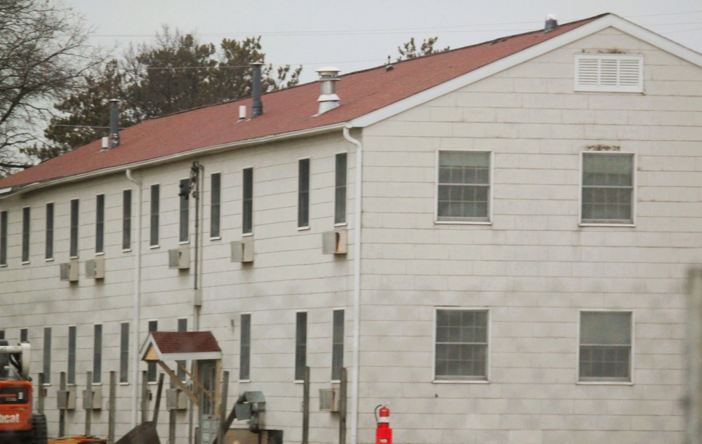 Contractors prepare third World War II-era barracks for relocation at Fort McCoy