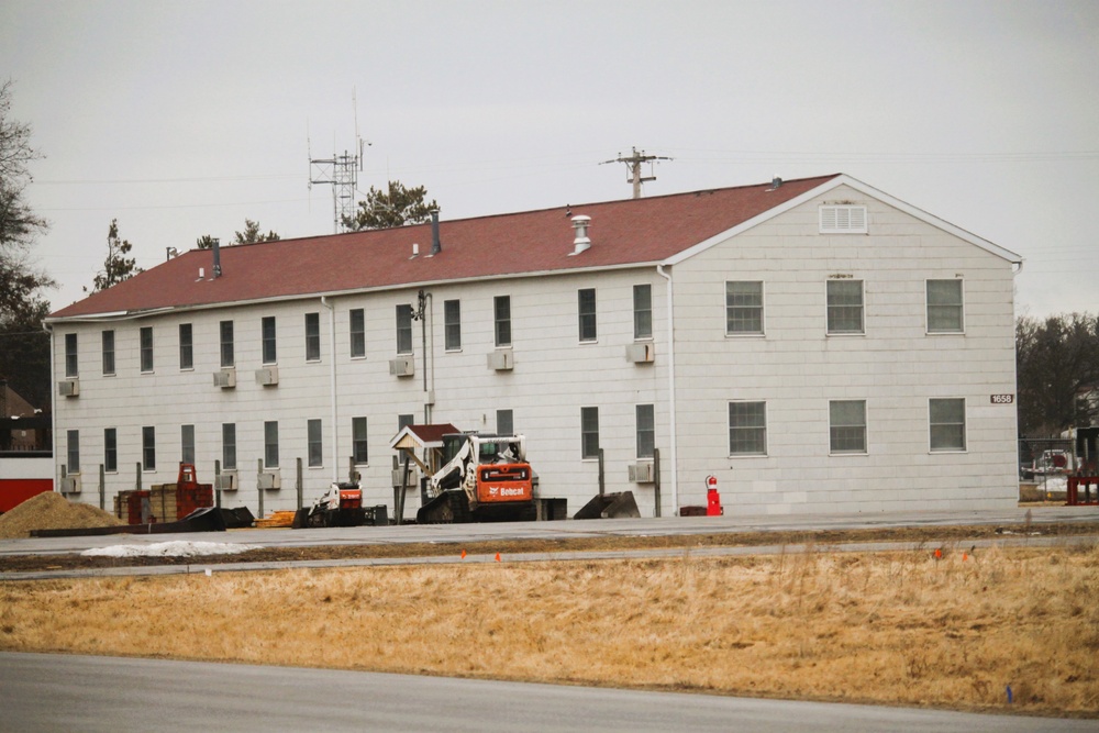 Contractors prepare third World War II-era barracks for relocation at Fort McCoy