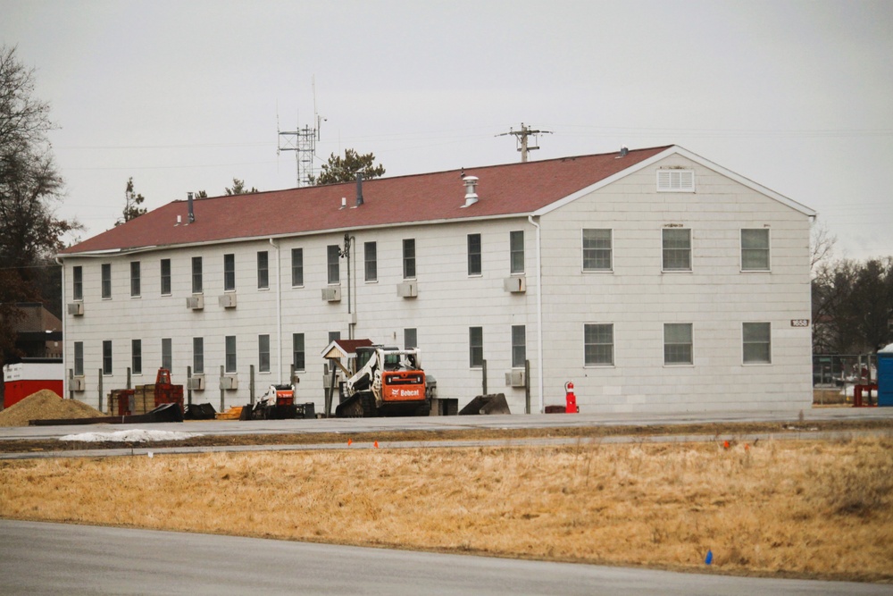 Contractors prepare third World War II-era barracks for relocation at Fort McCoy