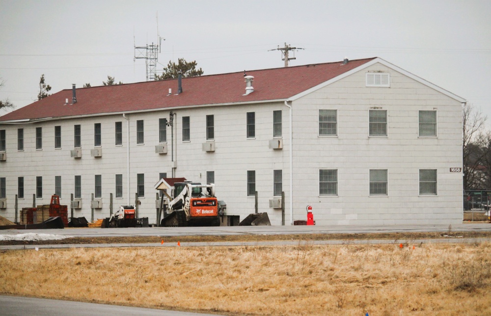 Contractors prepare third World War II-era barracks for relocation at Fort McCoy