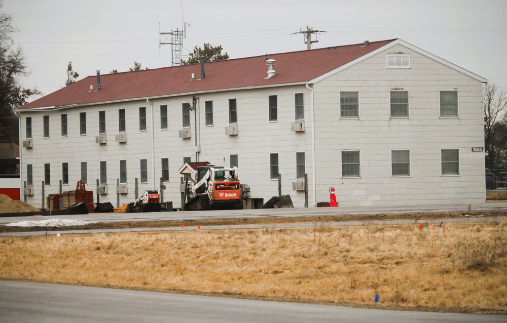 Contractors prepare third World War II-era barracks for relocation at Fort McCoy