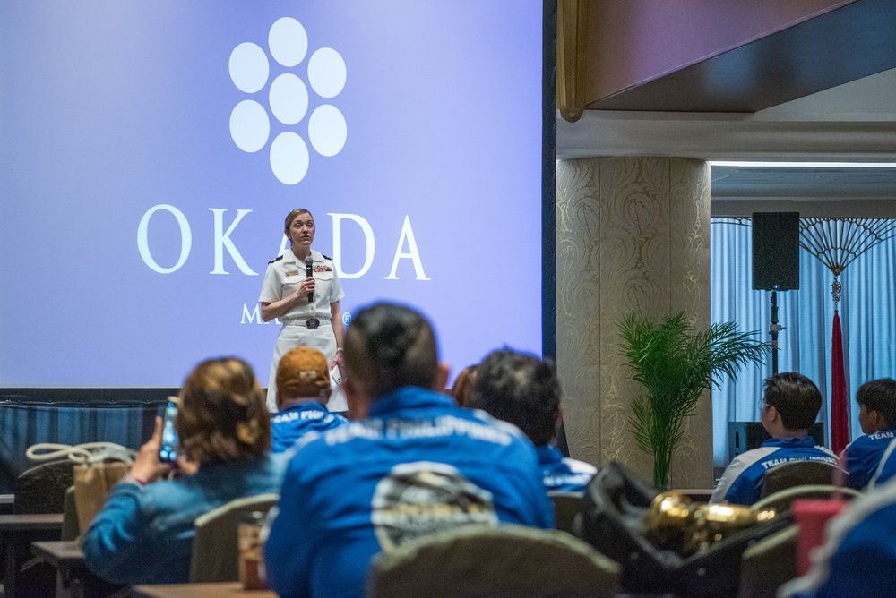 U.S. 7th Fleet Band holds a masterclass for the Academy of the Performing Arts in Manila