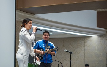 U.S. 7th Fleet Band holds a masterclass for the Academy of the Performing Arts in Manila