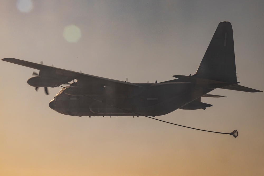 Iron Fist 25 | VMM-262 (Rein.) conducts Aerial Refuel of MV-22B Ospreys with C-130H