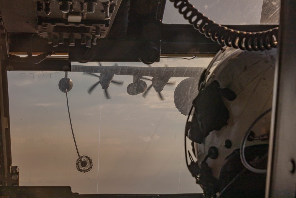 Iron Fist 25 | VMM-262 (Rein.) conducts Aerial Refuel of MV-22B Ospreys with C-130H