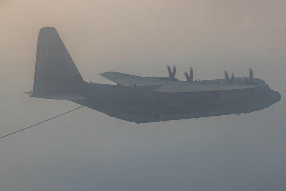 Iron Fist 25 | VMM-262 (Rein.) conducts Aerial Refuel of MV-22B Ospreys with C-130H