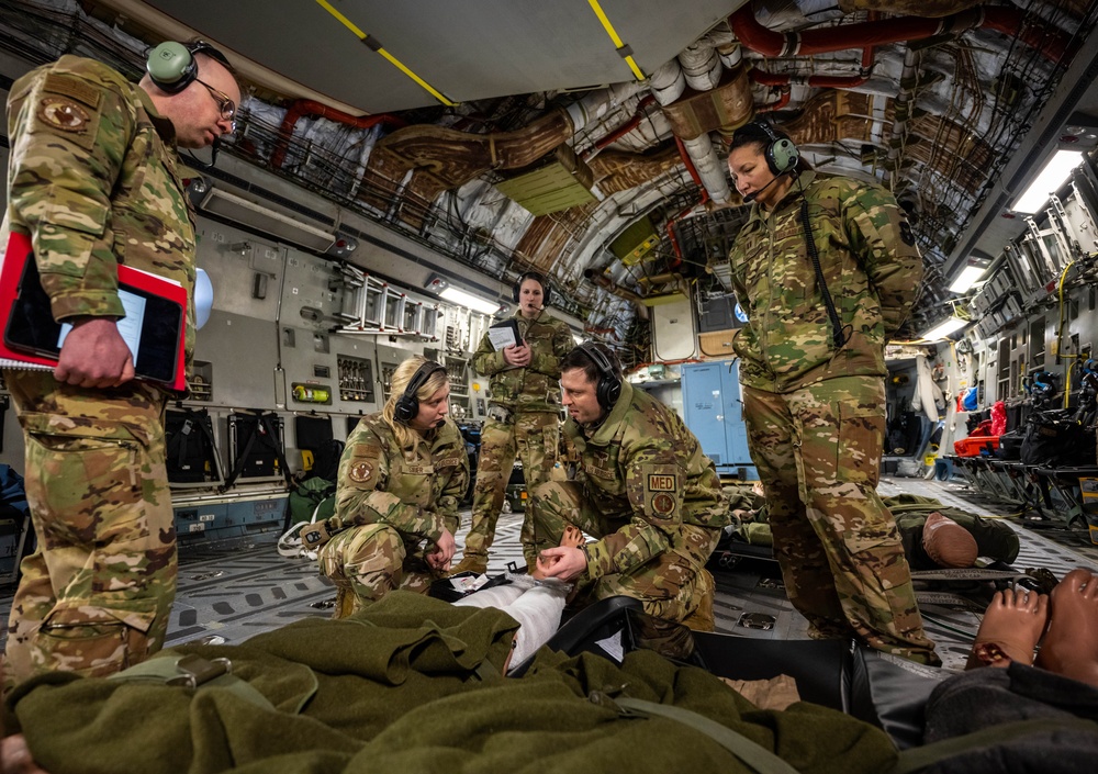 445th AES trains onboard C-17