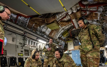 445th AES trains onboard C-17