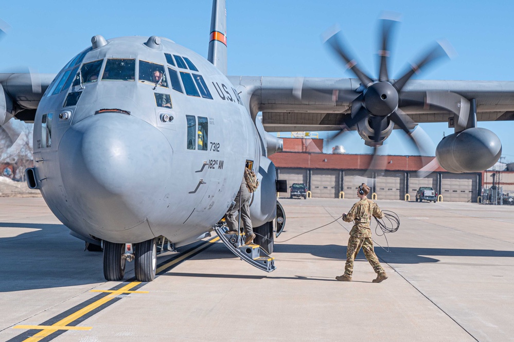 Missouri Aircrew Trains on 8-bladed C-130