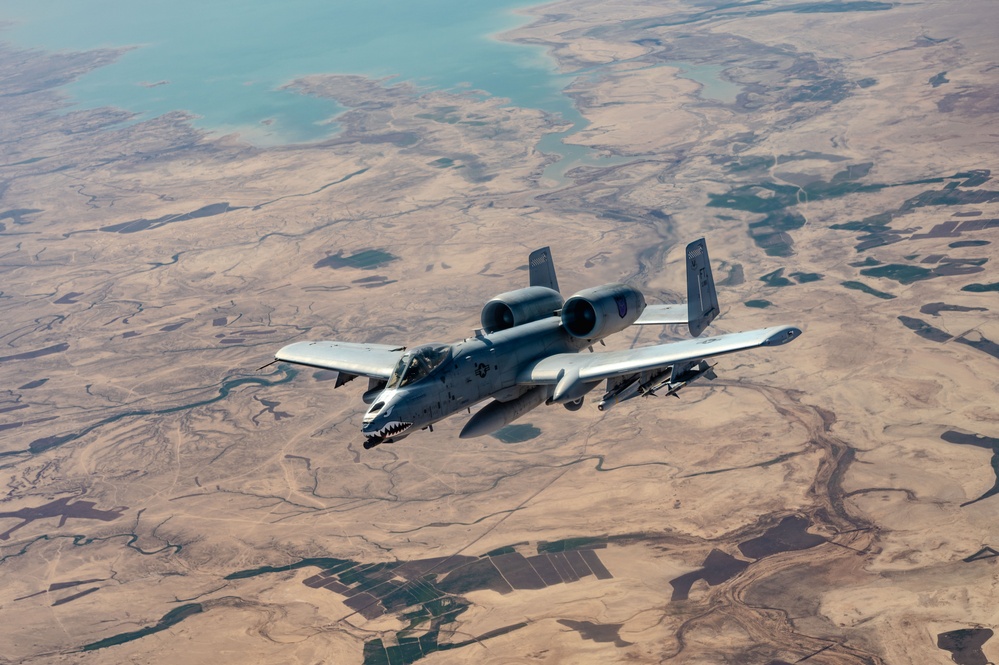 A-10 Thunderbolt II aircraft patrol skies over USCENTCOM AOR