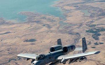 A-10 Thunderbolt II aircraft patrol skies over USCENTCOM AOR