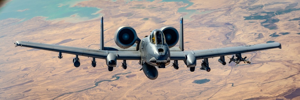 A-10 Thunderbolt II aircraft patrol skies over USCENTCOM AOR