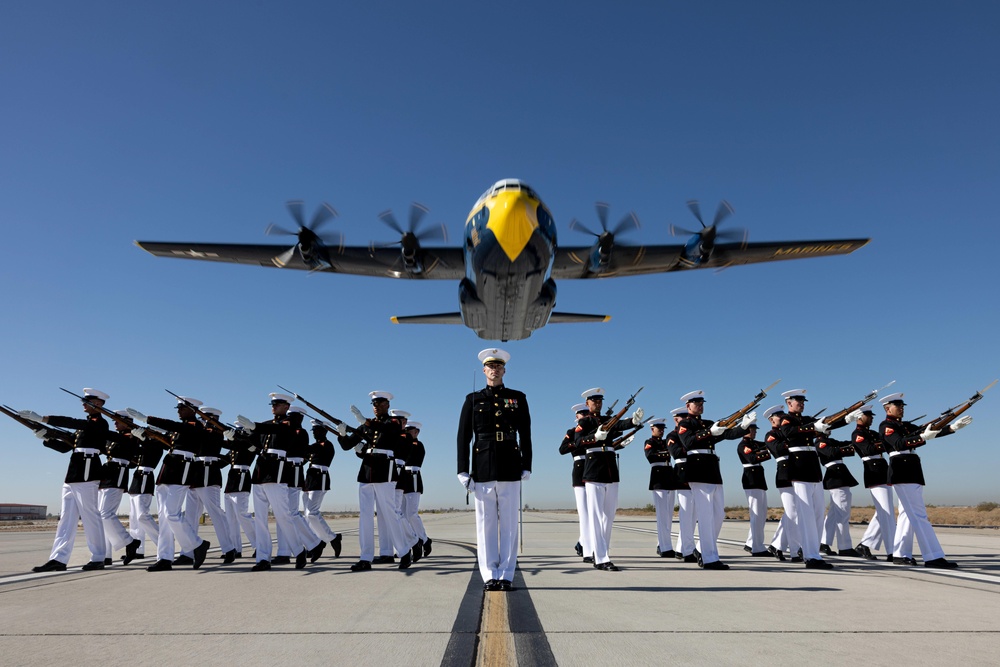 The Blue Angels and the Silent Drill Platoon visit MCAS Yuma 2025