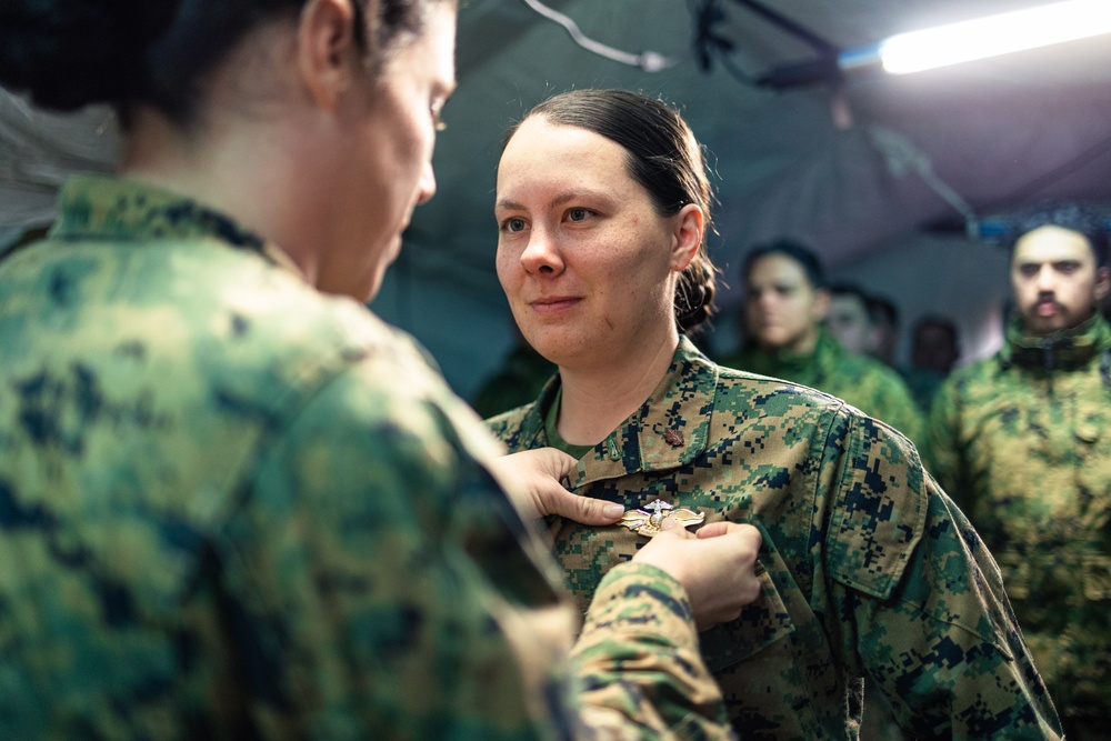 CLB-22 FMF Qualified Officer pinning ceremony