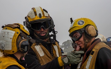 Abraham Lincoln conducts a flight deck drill