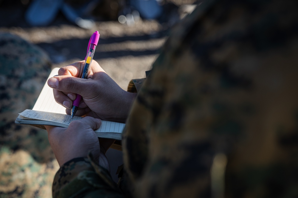 Marines with V1/6 conduct PET Classes during MTX 2-25