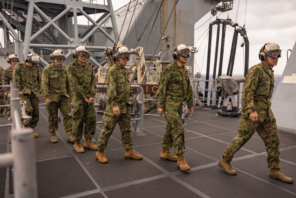 31st MEU | JGSDF, ARDR observe U.S. Marine Corps F-35B Lightning II flight operations aboard USS America (LHA 6)