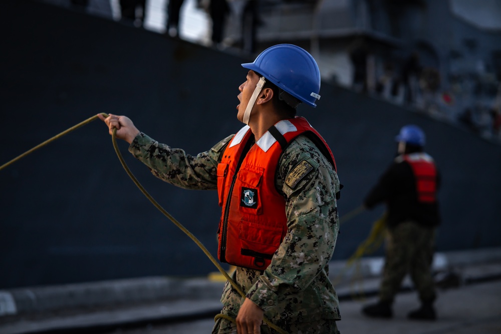 USS Fitzgerald (DDG 62) conducts a port call onboard Naval Base Ventura County