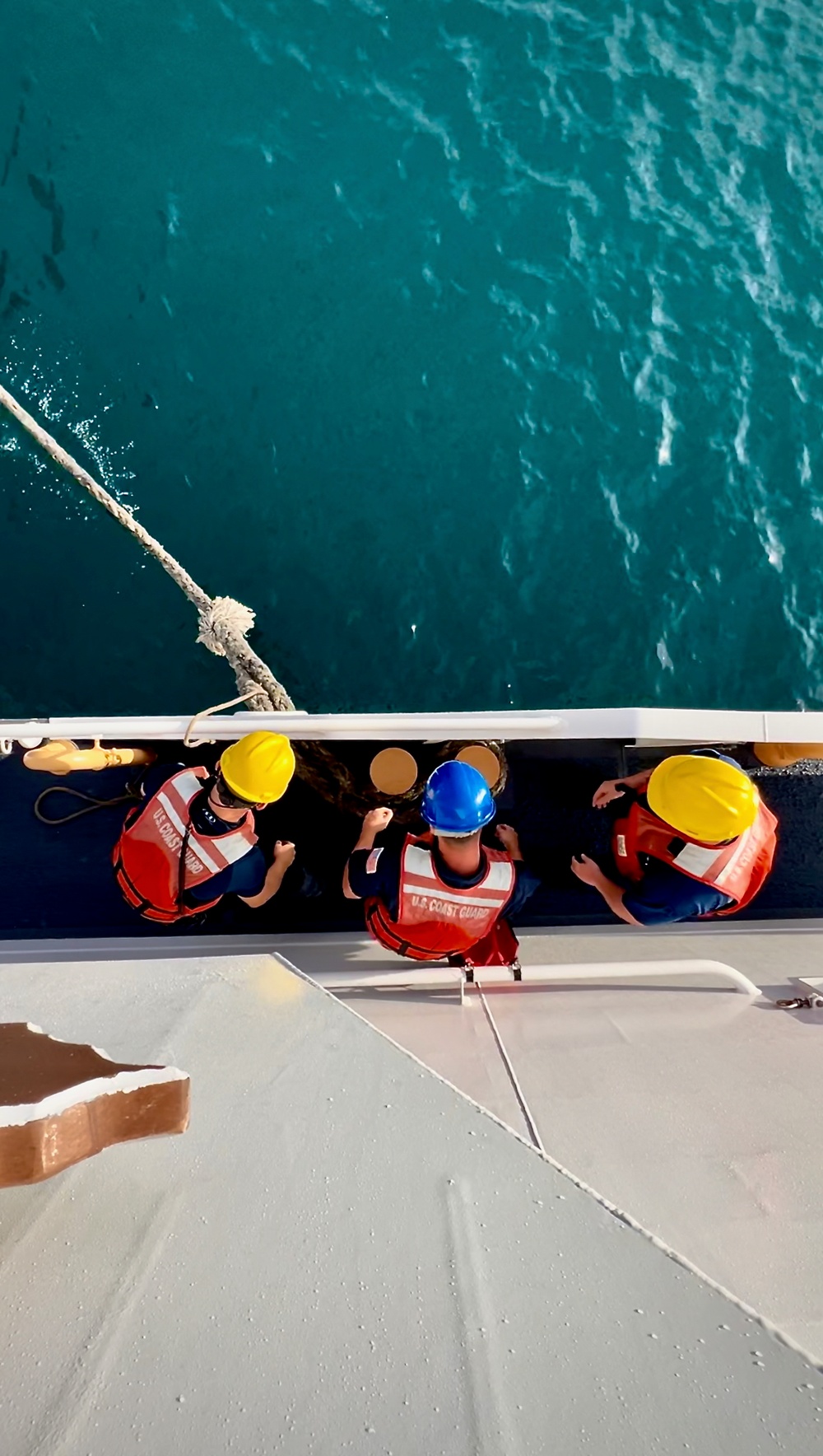 USCGC Myrtle Hazard (WPC 1139) crew conduct security boardings off Guam