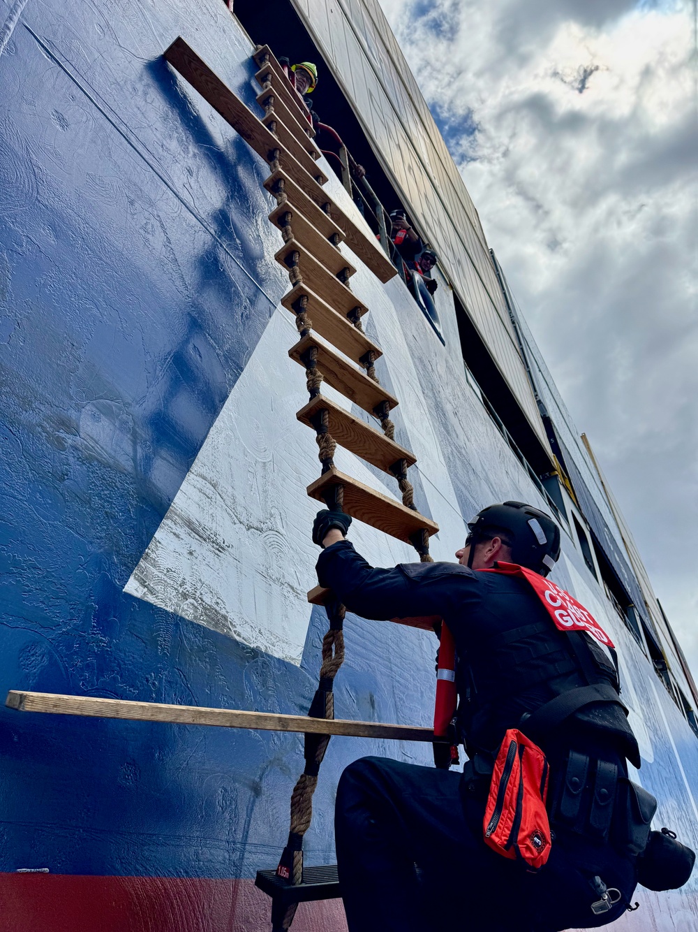 USCGC Myrtle Hazard (WPC 1139) crew conduct security boardings off Guam