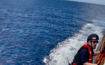 USCGC Myrtle Hazard (WPC 1139) crew conduct security boardings off Guam