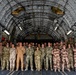 Combined Air Operation Center members attend a Pet the Jet event