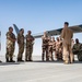 Combined Air Operation Center members attend a Pet the Jet event