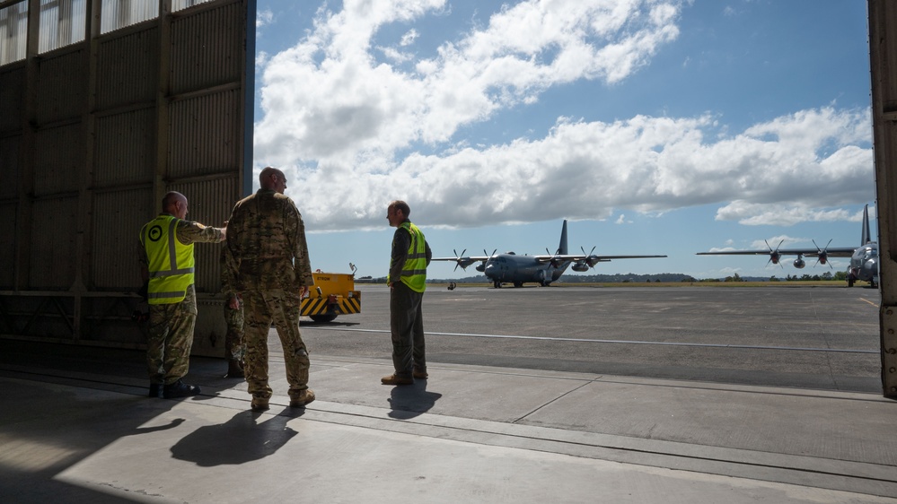374 AW Leadership visits RNZAF Base Auckland during C-130J standup