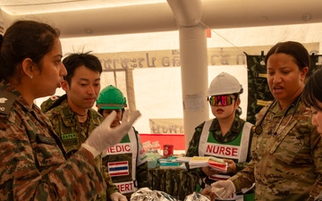 U.S. and Thai Armed Forces, civilian agencies, and international partners train in disaster relief and humanitarian assistance during Exercise Cobra Gold 2025