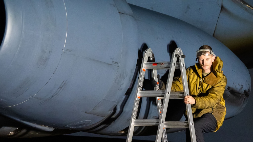 U.S. Air Force B-52H Stratofortress Executes Night Operations for Bomber Task Force 25-2