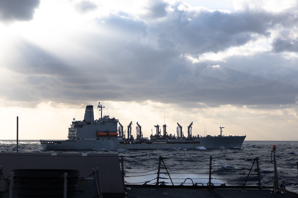 USS Oscar Austin (DDG 79) Underway Replenishment with USNS Laramie (T-AO 203)