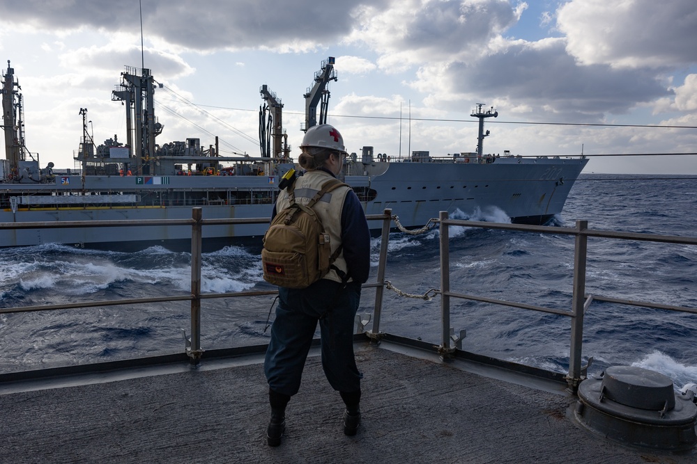 USS Oscar Austin (DDG 79) Underway Replenishment with USNS Laramie (T-AO 203)