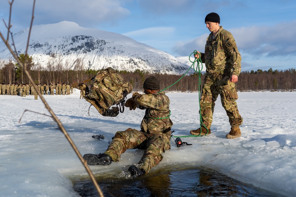 MLRS battalion conducts arctic cold water survival training with the Norwegian Army on exercise in Norway