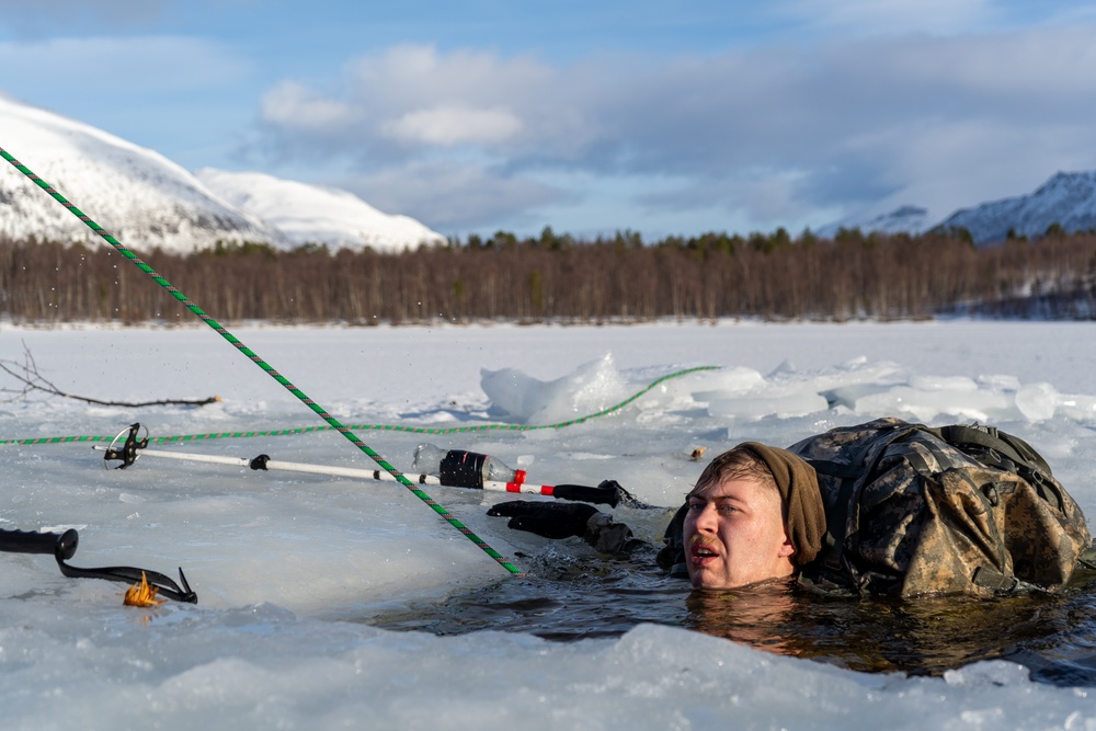 MLRS battalion conducts arctic cold water survival training with the Norwegian Army on exercise in Norway