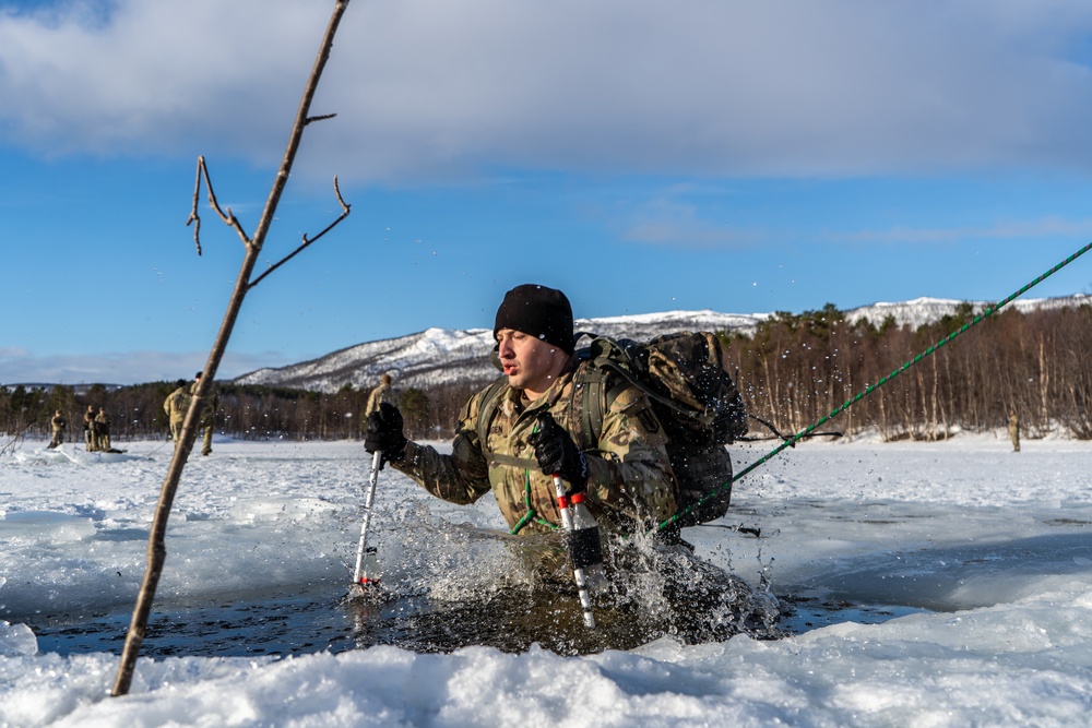 MLRS battalion conducts arctic cold water survival training with the Norwegian Army on exercise in Norway