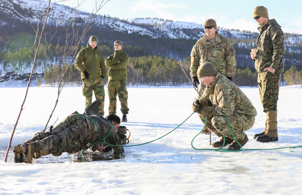 LMRS Battalion conducts arctic cold water survival training with Norwegian Army on exercise in Norway