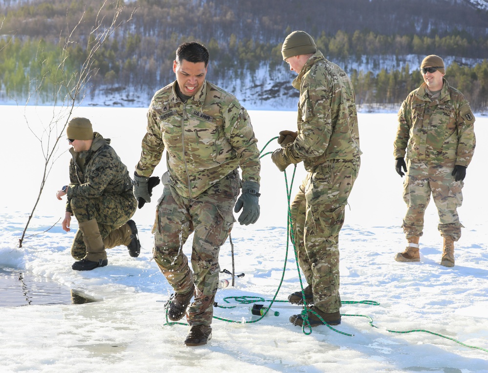 LMRS Battalion conducts arctic cold water survival training with Norwegian Army on exercise in Norway