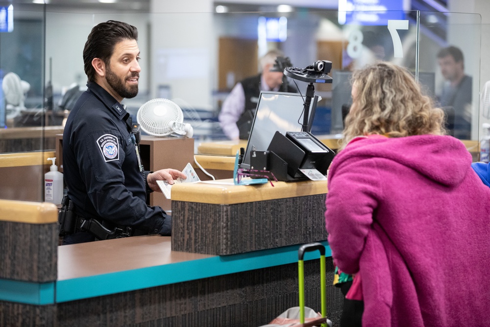 CBP operations at Phoenix Sky Harbor International Airport in Phoenix, Arizona