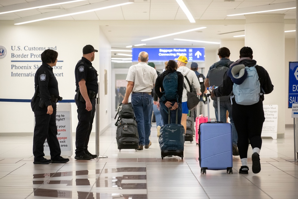 CBP operations at Phoenix Sky Harbor International Airport in Phoenix, Arizona