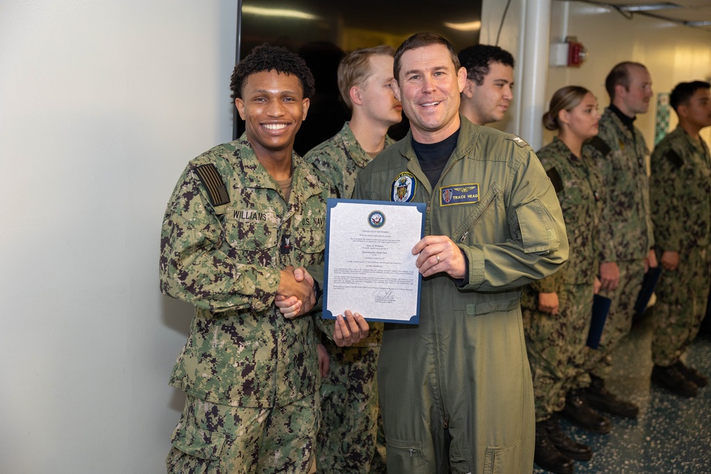 USS Bataan Sailors promoted to Petty Officer 3rd class