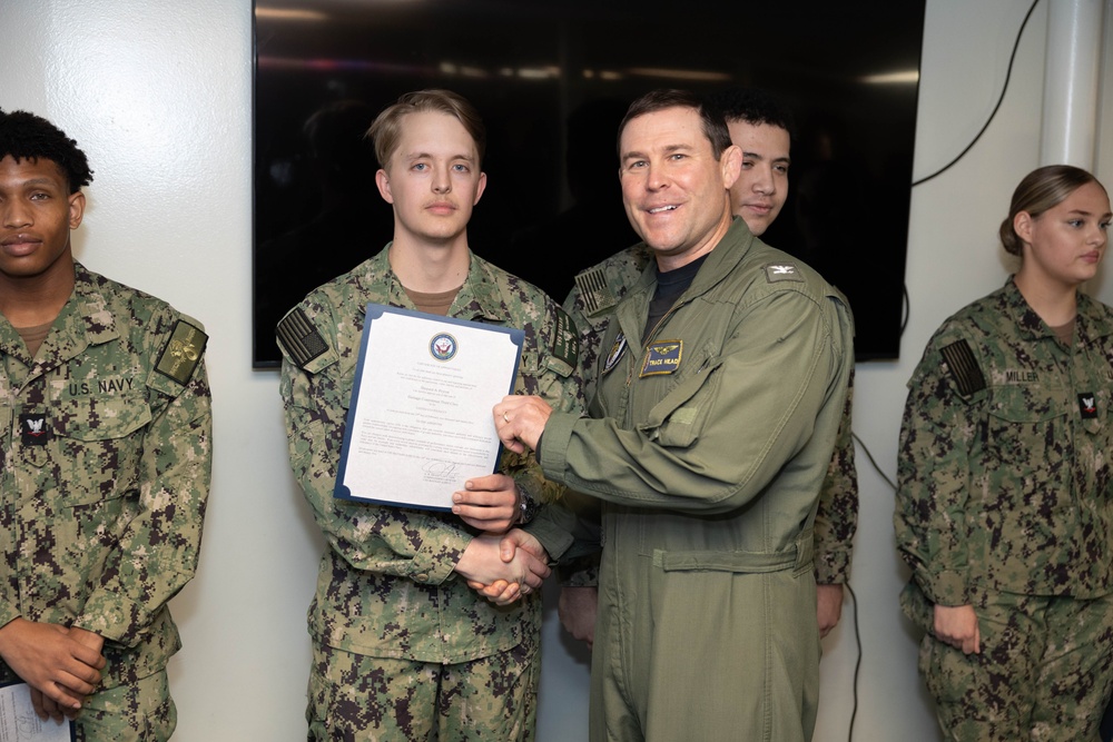 USS Bataan Sailors promoted to Petty Officer 3rd class