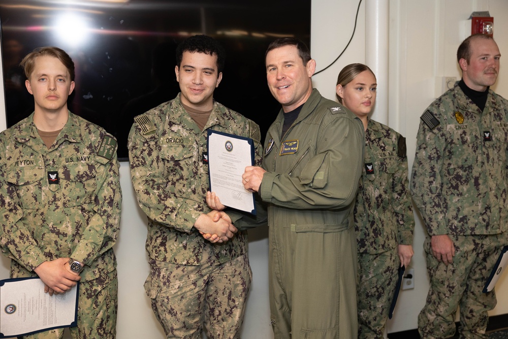 USS Bataan Sailors promoted to Petty Officer 3rd class