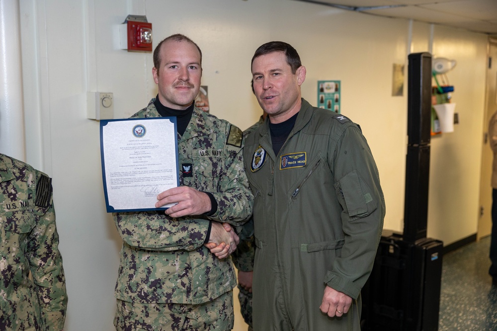 USS Bataan Sailors promoted to Petty Officer 3rd class