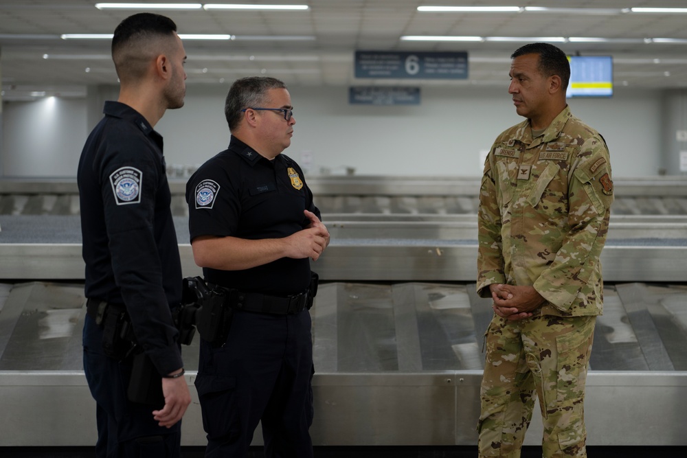 Col. Evaristo Orengo visits Customs and Border Protection facilities at SJU airport