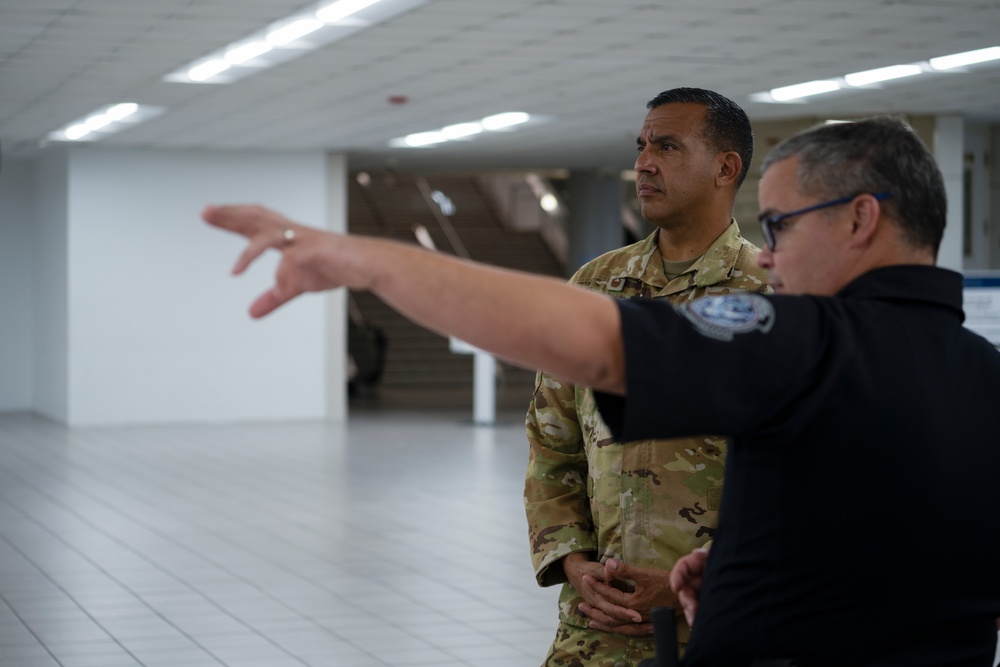 Col. Evaristo Orengo visits Customs and Border Protection facilities at SJU airport