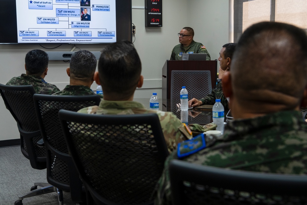Partnership Program Honduran air force and Puerto Rico Air National Guard Senior Leaders engagement at the 156th