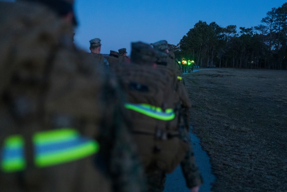 Headquarters and Service Battalion Conduct a 10km Hike
