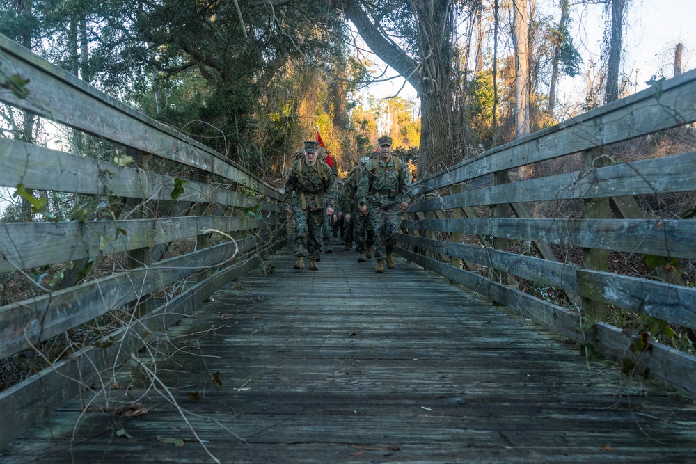 Headquarters and Service Battalion Conduct a 10km Hike